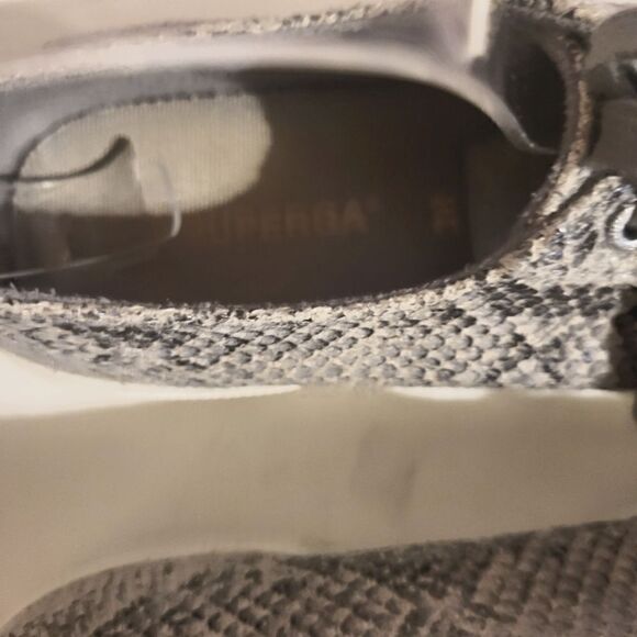 SUPERGA 2750 Gray Snakeskin "Wet Look" Canvas Low Top Lace Up Sneakers MSRP $95 - Picture 5 of 8